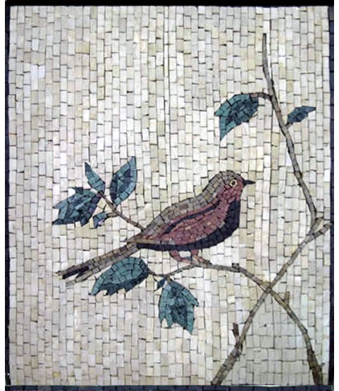 Bird on Leaf Branch  Mosaic