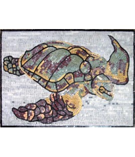 AN328 Colorful sea turtle Mosaic