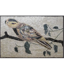 AN54 Artistic bird on leaf branch Mosaic