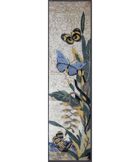 AN56 Beautiful butterflies on plant Mosaic