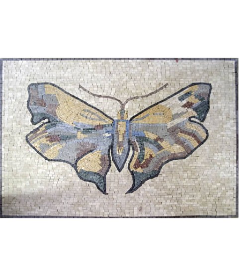 Cream yellow & grey butterfly Mosaic