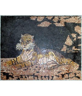 Tiger Sitting in Nature Mosaic