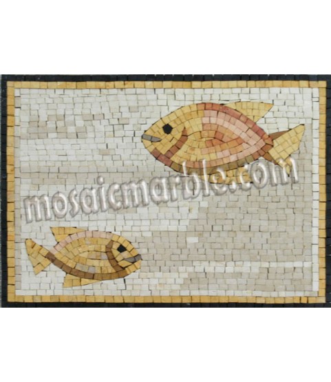 AN677 Mother & baby gold fish Mosaic