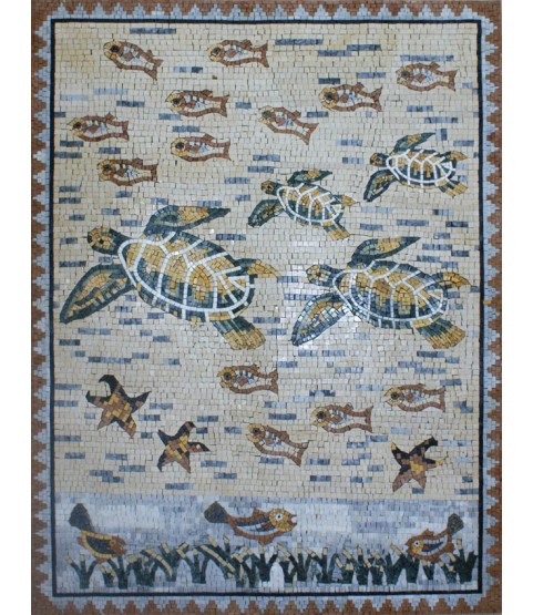 AN813 Sea turtles and fish Mosaic