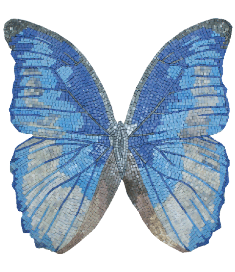 Beautiful Soft Blue Butterfly Mosaic