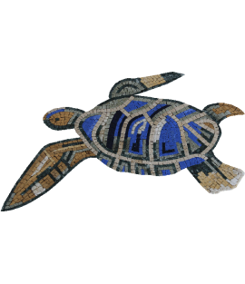 Blue Sea Turtle Pool Mosaic