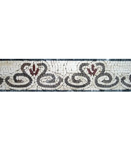 BD104 Abstract swan shapes border Mosaic