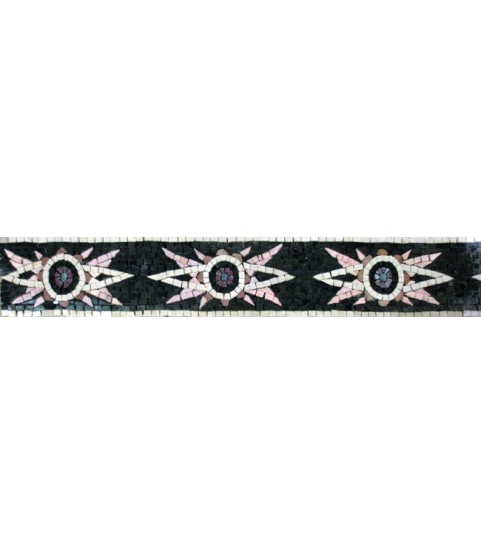 BD201 Star shapes on black background border Mosaic