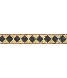 Black Diamonds on Gold bkgrnd Border Mosaic
