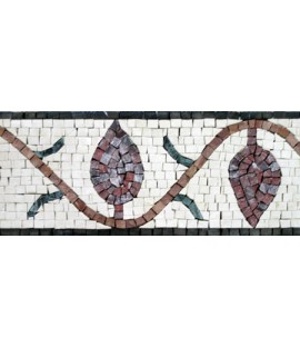 BD3 Red buds on white background border Mosaic