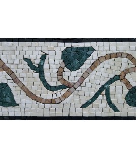 BD30 Green buds on white background border Mosaic