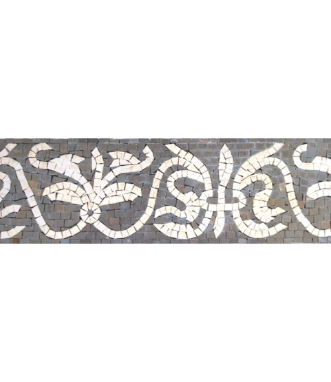 BD77 faded fleur de lys pattern border Mosaic