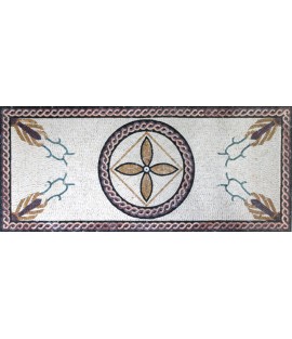 CR110 Artistic floral design with wave border Mosaic