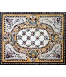 CR118 Golden floral art carpet Mosaic