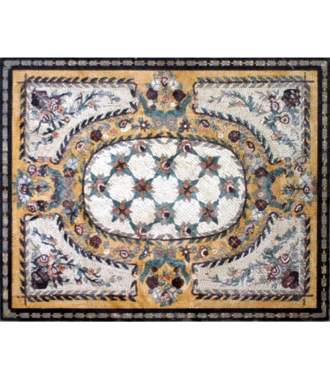 CR118 Golden floral art carpet Mosaic