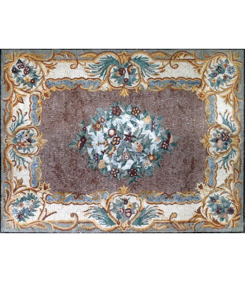 CR119 Gold & pastel beautiful floral Mosaic