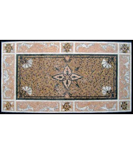 CR134 Amber & Salmon Pink Floral Carpet Mosaic