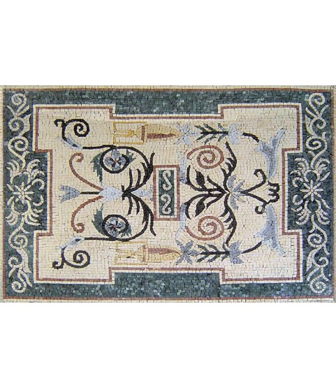 Light Colors Artistic Floral Floor Mosaic