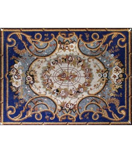 CR159 Royal blue artistic floral design Mosaic
