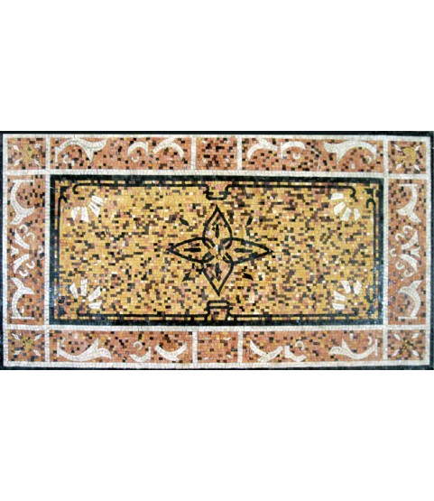 CR162 Floral Amber & Salmon Pink Floor Mosaic