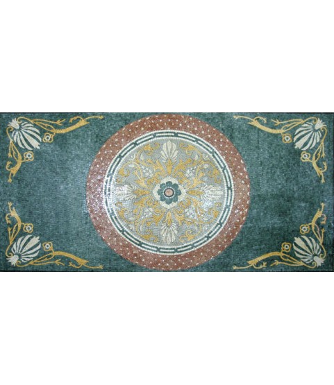 CR165 Elegant sea shell and flowers art Mosaic