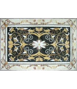 CR175 Elegant black gold & white floral Mosaic