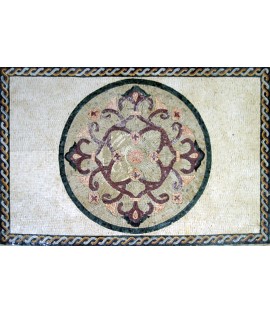 CR180 Circular Floral Design on White  Mosaic