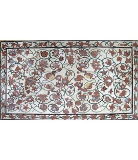 CR182 Red floral artistic carpet Mosaic