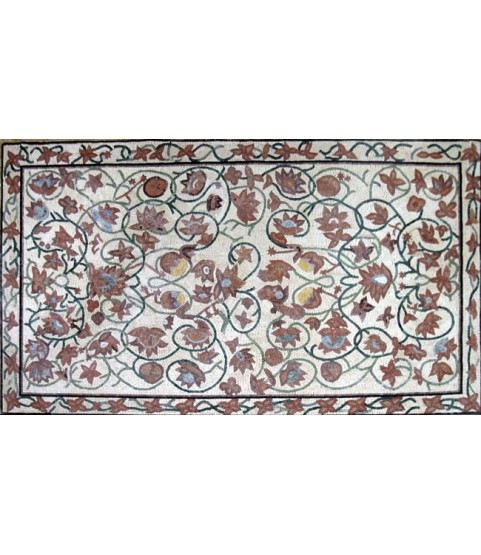 CR182 Red floral artistic carpet Mosaic