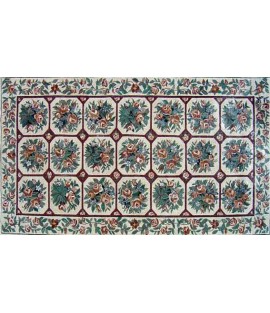 CR247 Red floral squares design carpet Mosaic