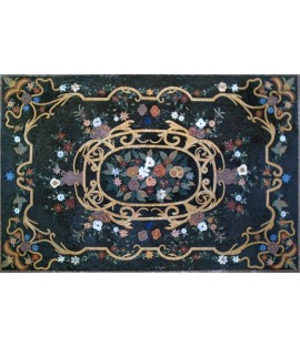 CR252 Colorful flowers on black background Mosaic