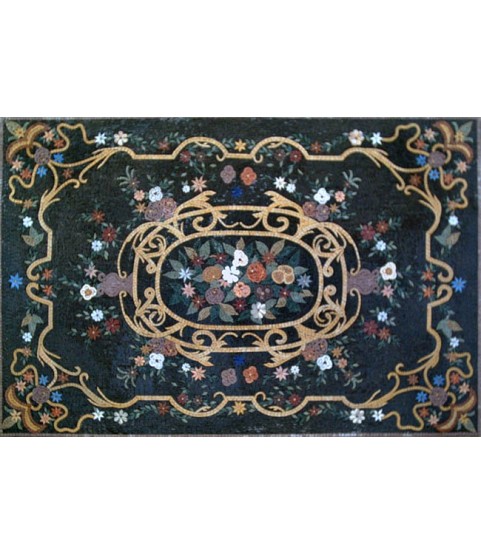 CR252 Colorful flowers on black background Mosaic