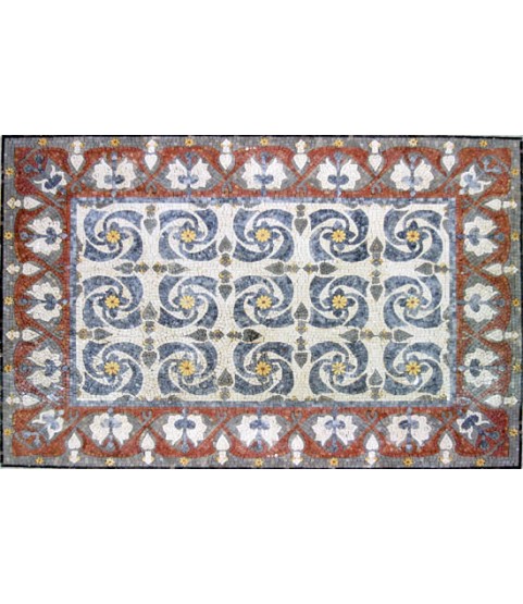 CR259 Abstract Flower in Squares  Mosaic