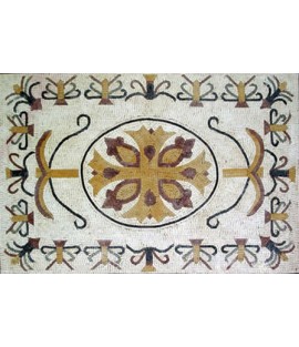 CR26 Gold & burgundy artistic floral design Mosaic