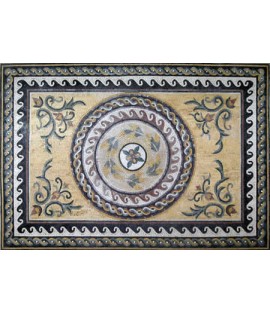 CR36 Floral with Waves & Braided Border Mosaic