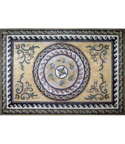 CR36 Floral with Waves & Braided Border Mosaic