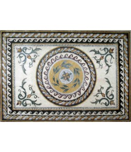 CR37 Central roman leaves design with braided border Mosaic