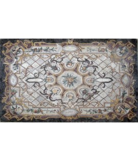 CR44 Light grey floral design carpet Mosaic