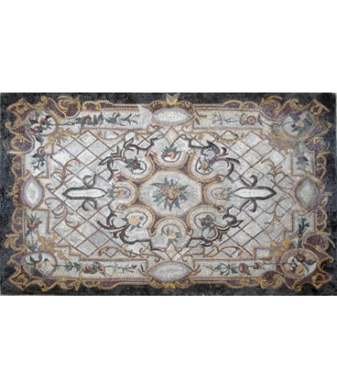 CR44 Light grey floral design carpet Mosaic
