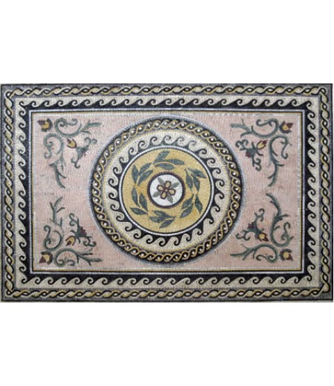 CR47 Floral Gold with Waves & Braided Border  Mosaic