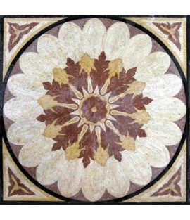 CR5 Burgundy gold & white beautiful flower Mosaic