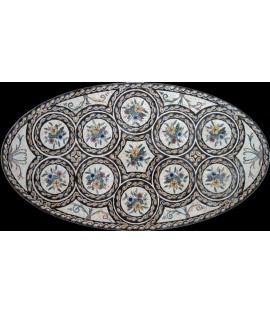 CR58 Oval circular floral design Mosaic