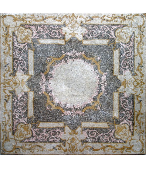 CR72 Silver & gold floral square Mosaic