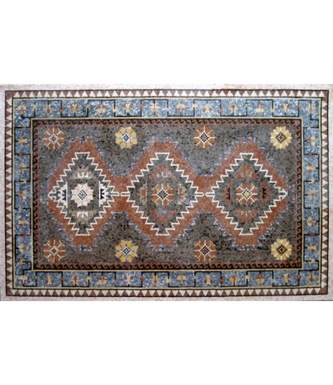 CR75 Rectangular Diamonds & Flowers Floor Mosaic