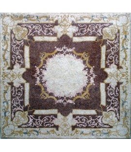 CR79 Burgundy & gold floral square Mosaic