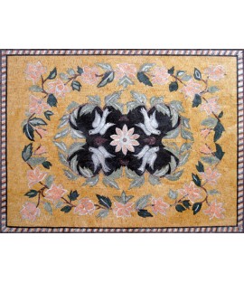 CR85 Elegant flower design on golden background Mosaic