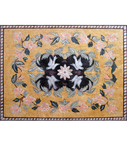 CR85 Elegant flower design on golden background Mosaic