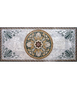 CR88 Flowers & Sea Shells with Wave Border Mosaic