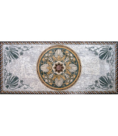 CR88 Flowers & Sea Shells with Wave Border Mosaic