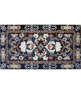 CR97 Royal floral design carpet on black backgrounf Mosaic